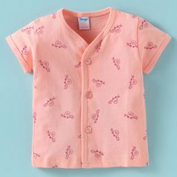 Tango Single Jersey Knit Half Sleeves Jhabla With Car Print - Pink-picture-19