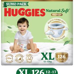 Huggies Natural Soft Premium Baby Diaper Pants Extra Large - 126 Pieces-image-56