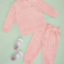 Pantaloons Baby Full Sleeves Unicorn Embroidered Sweatshirt With Coordinating Joggers Set - Pink-picture-36