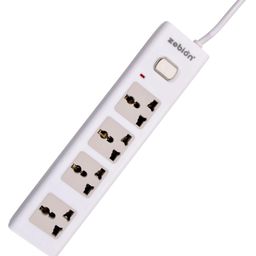 Zebion Safedash 5M Extension Board with 4 Universal Sockets-White-image-60