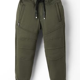 Noddy Solid Embroidered Joggers - Mehendi Green-image-81