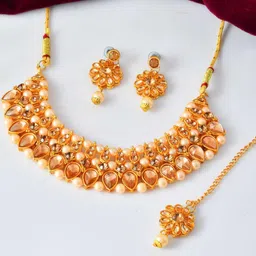 Anouk Gold-Plated Stainless Steel American Diamond Jewellery Set-image-83