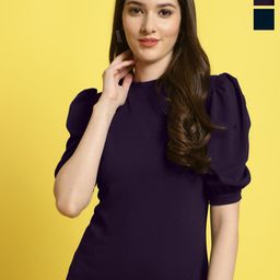 Metronaut Women Pack Of 2 Round Neck Crop Top-picture-8