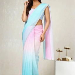 Soch Blue & Pink Ombre Saree-picture-14