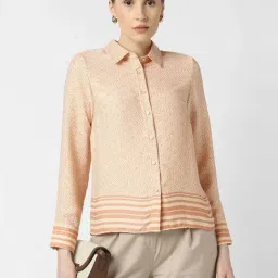 Van Heusen Beige Regular Fit Printed Shirt-image-55