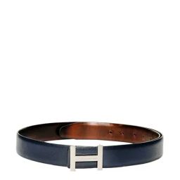 Tommy Hilfiger Cristobal Plus Navy & Brown Leather Reversible Belt for Men-image-58