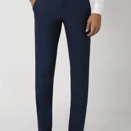 Van Heusen Navy Slim Fit Self Pattern Trousers-image-57