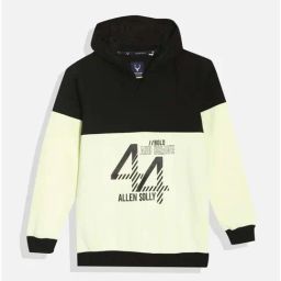 Allen Solly Boys Black & White Color Block Full Sleeves Sweatshirt-picture-9