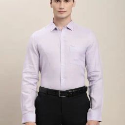 Turtle Purple Linen Slim Fit Shirt-image-25