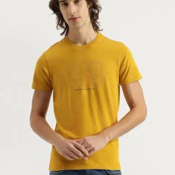 United Colors Of Benetton Mustard Cotton Regular Fit Printed T-Shirt-picture-29