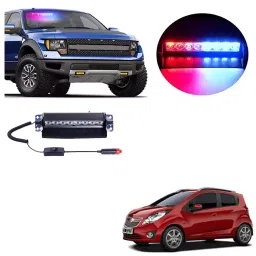 Cartronics 8 LED Red Blue Police Flasher Light for Chevrolet Beat-image-92
