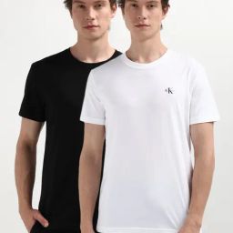 Calvin Klein White & Black Regular T-Shirt-image-64