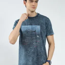 Monte Carlo Blue Regular Fit Printed T-Shirt-picture-9