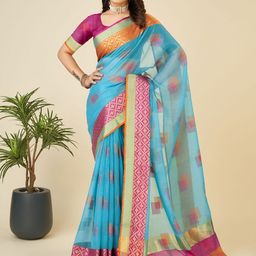 VEDANT VASTRAM Woven Design Zari Silk Saree With Unstitched Blouse Piece-image-74
