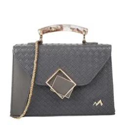 Metro Grey Synthetic Textured Satchel Handbag-picture-34