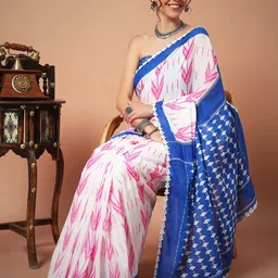 Anouk Floral Pure Cotton Block Print Saree-51