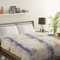 Swayam Veda Yellow & Blue Cotton 144 TC Comforter - Set of 1-37