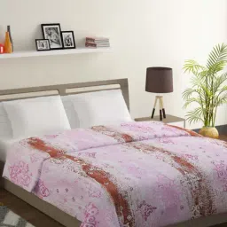 Swayam Veda Pink & Brown Cotton 144 TC Comforter - Set of 1-19