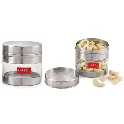 HAZEL Silver Stainless Steel Storage Containers (350 ml) - Set of 2-14