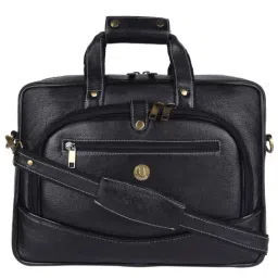 HiLEDER 100% Pure Genuine Leather Briefcase Laptop Messenger Office Bag for Men & Women, Black-47
