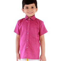 VASTRAMAY Kids Purple Ethnic Shirt-image-11