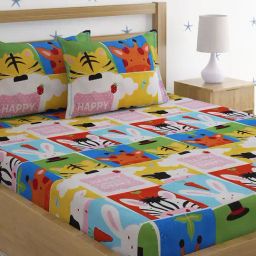 HOSTA HOMES Multicolor Glace Cotton 220 TC Bed Sheet with 2 Pillow Cover-picture-29
