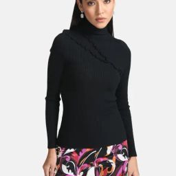 Kazo Front Ruffle Detail Pullover-image-41