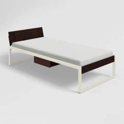 Godrej Interio EQ Metal Base Brown & White Mild Steel Single Bed with Pull-Out Storage-image-66