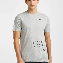 Reebok Grey Round Neck Sports T-Shirt-image-98