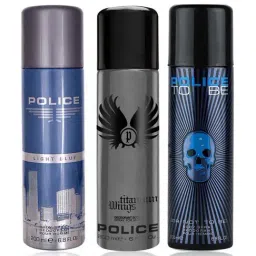 Police Light Blue, Wings Titanium & To Be Man Deo Combo Set-image-92