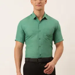 Jainish Green Cotton Regular Fit Shirt-image-65