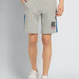 Van Heusen Athleisure Regular Fit Smart Tech Easy Stain Release Solid Knit Shorts - Grey Melange-picture-11