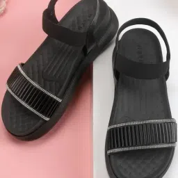 Metro Women's Black Sling Back Sandals-picture-42