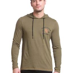 Being Human Dark Olive Cotton Regular Fit Printed Hooded T-Shirt-image-34