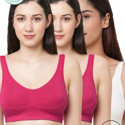 Inner Sense Fuchsia & White Full Coverage Bra - Pack of 3-12