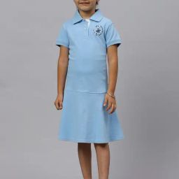 Beverly Hills Polo Club Kids Blue Solid Polo Dress-image-78