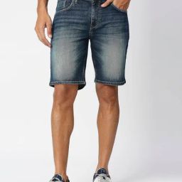 Pepe Jeans Dark Blue Regular Fit Denim Shorts-image-84