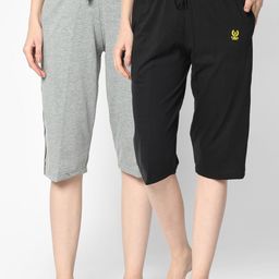 VIMAL JONNEY Women Pack of 2 Solid Lounge Shorts-image-126