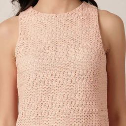 Style Quotient Peach Self Pattern Top image 5