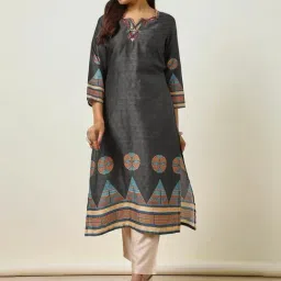 Soch Black Embroidered Straight Kurta-image-38