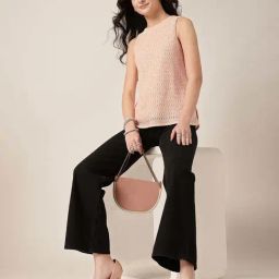 Style Quotient Peach Self Pattern Top image 4