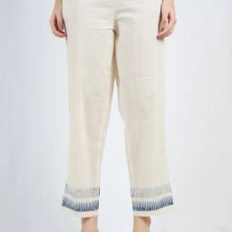 Banana Labs Blue Monochrome Edit Cotton Comb Geometric Pants-image-78