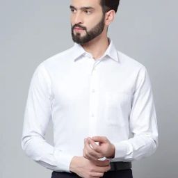 Cantabil White Regular Fit Self Pattern Shirt-image-27