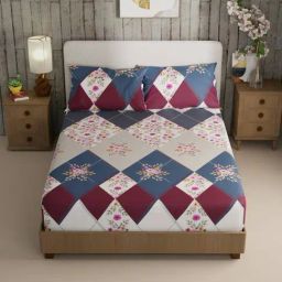 Bianca KOPA Bamboo Micro Floral Multicolor 192 TC Microfiber King Bedsheet with 2 Pillow Covers-image-13
