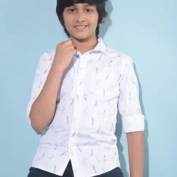 Crimsoune Club Kids White Printed Full Sleeves Shirt-image-70
