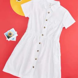 Pantaloons Junior Off-White Cotton Relaxed Fit Dress-image-9