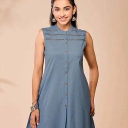 Daali Blue Cotton Regular Fit Kurtis-picture-38