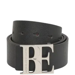 United Colors of Benetton Pavel Black & Wine Leather Reversible Belt for Men-image-69