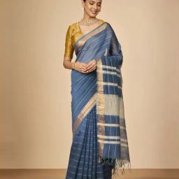 Taneira Blue Woven Design Saree-picture-30