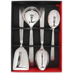 FnS Madrid Silver Stainless Steel Serving Set - Set of 4-46